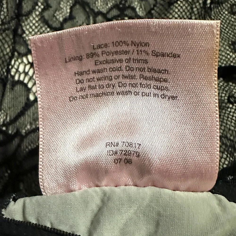 Victoria's Secret Sexy Little Things Black Lace Underwire Chemise Babydoll 36C